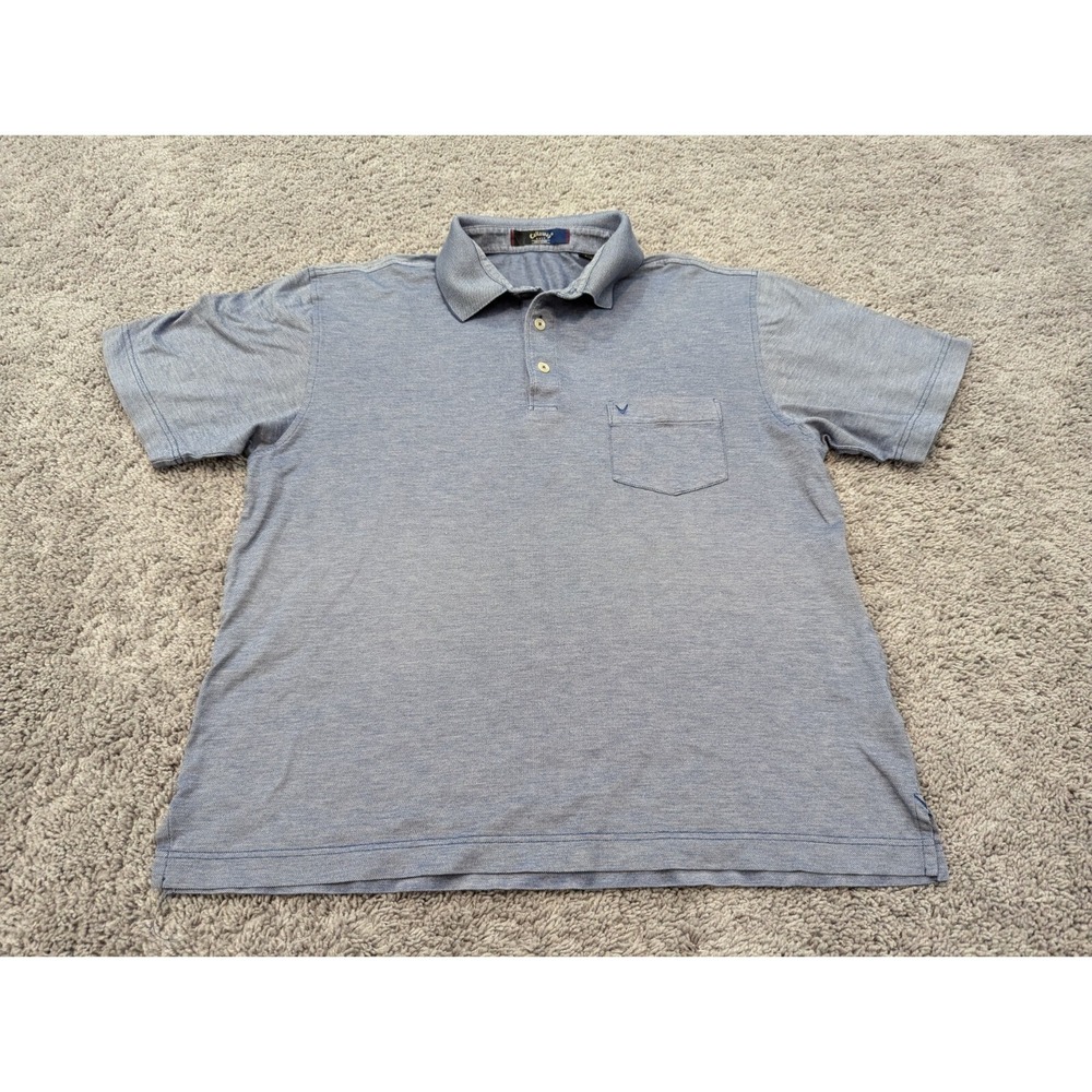 Vintage Callaway Golf Collection Polo Shirt Men's Large Blue Cotton Casual‎